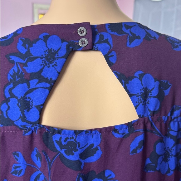 41 Hawthorn Floral Blue and Purple Women's blouse size large - Picture 7 of 7